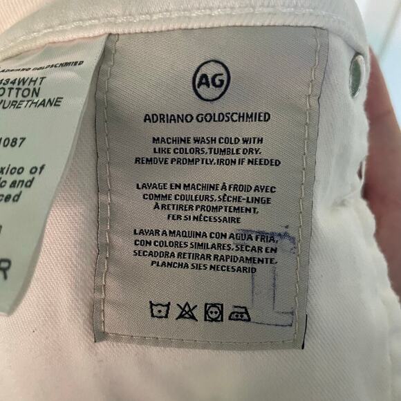 AG Adriano Goldschmied The Prima Cigarette Leg White Denim Jeans Size 27" - Picture 6 of 7